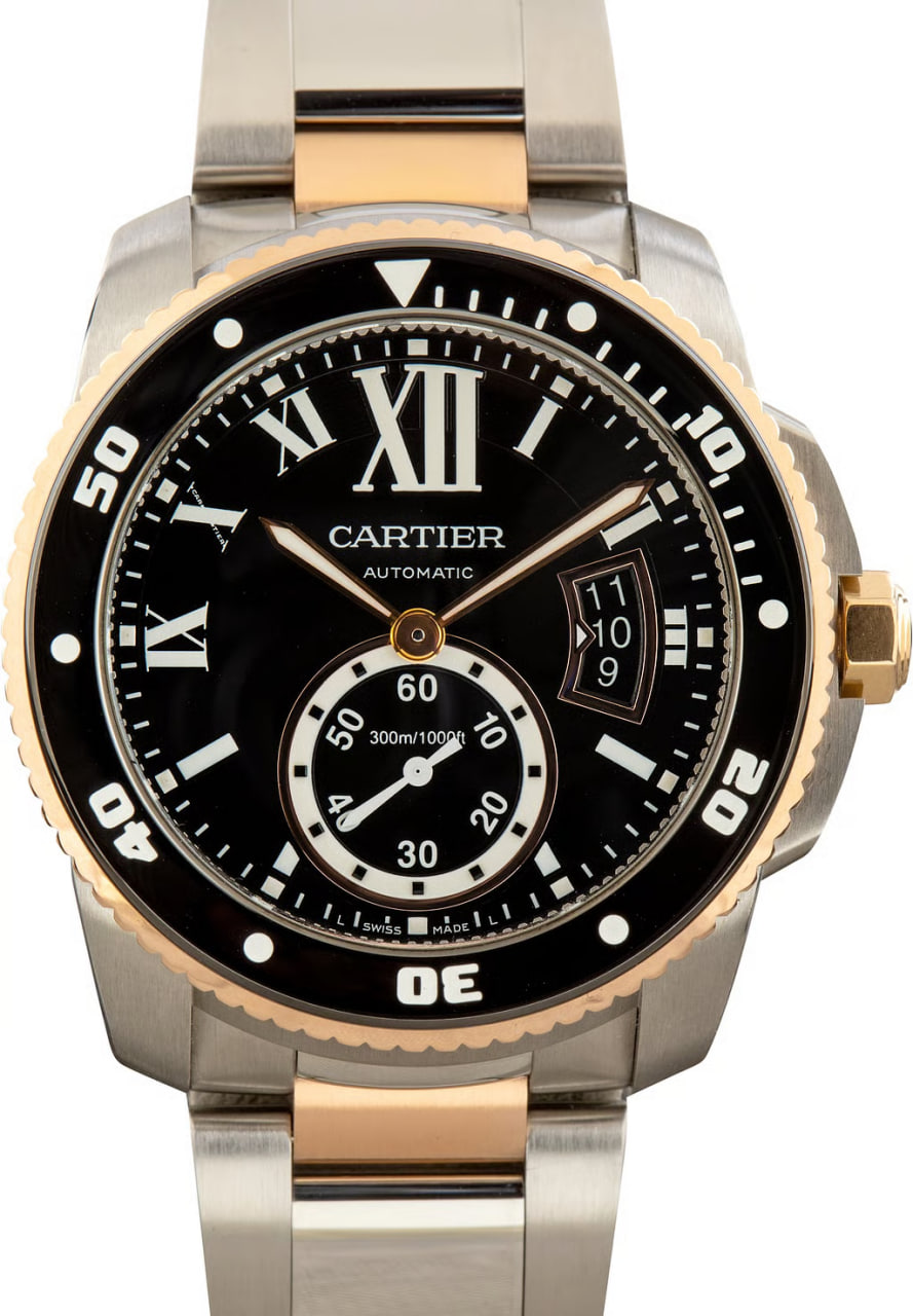 Pre-Owned Cartier Caliber De Cartier Diver Black Dial