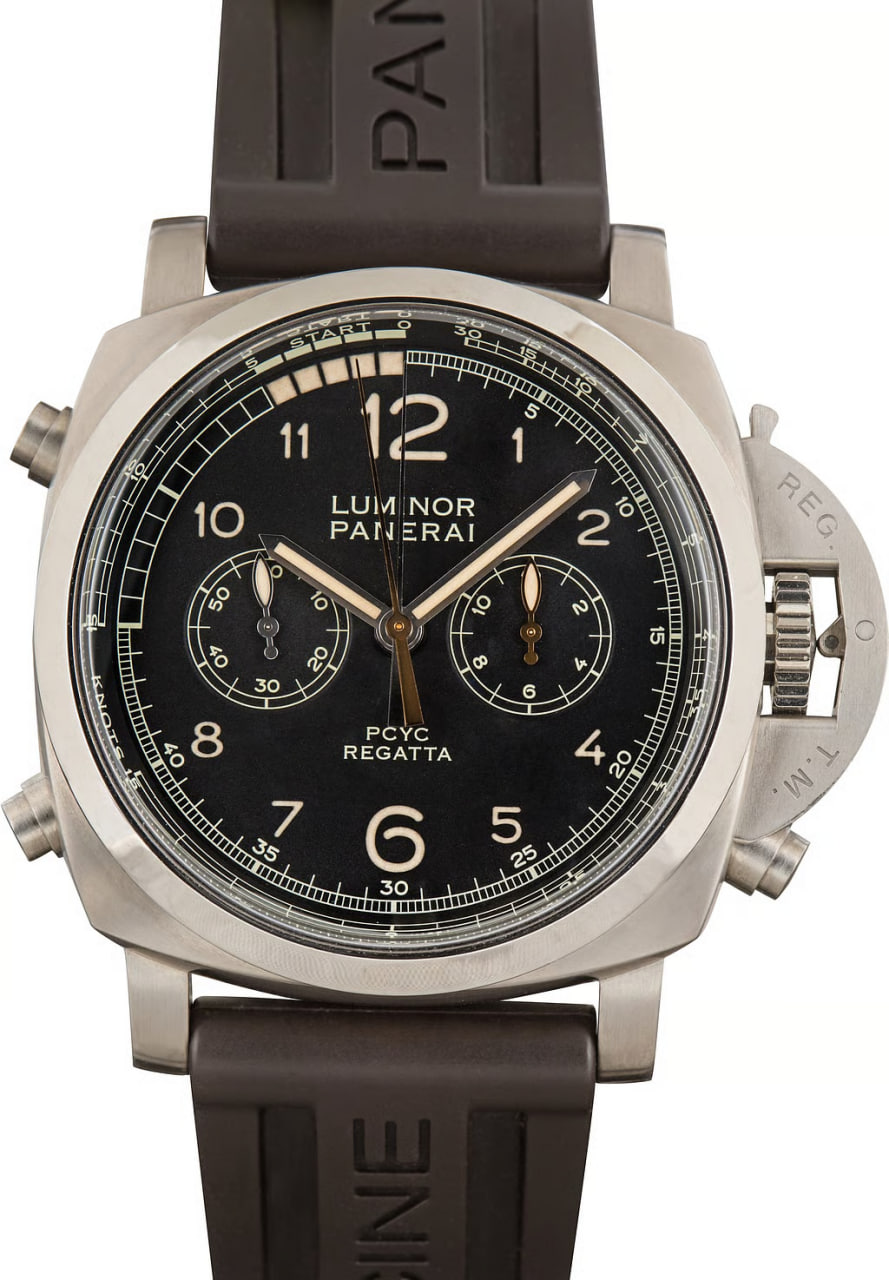 Pre-Owne Panerai Luminor Ref PAM00652 Black Chronograph Dial